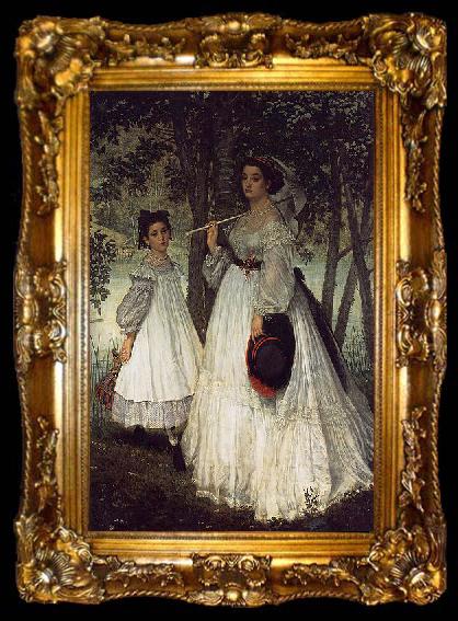 framed  James Tissot Two Sisters, ta009-2